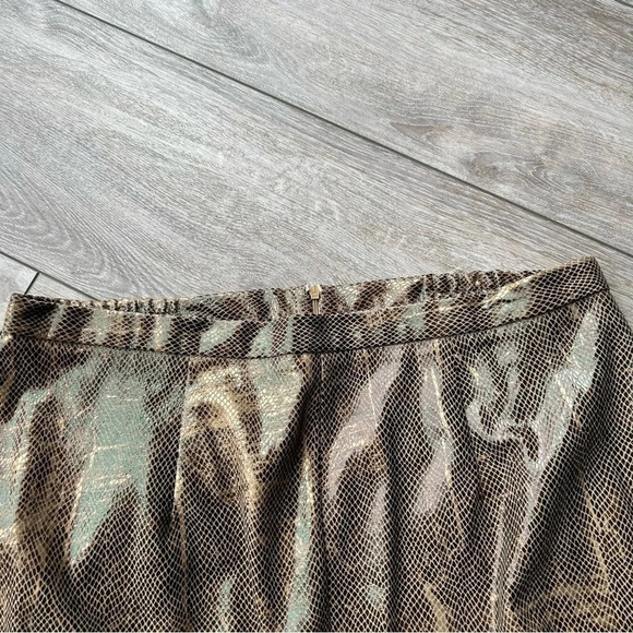 Vintage Jesse Ryan  Shimmer Snakeskin Pattern Midi A Line Skirt - Picture 3 of 11